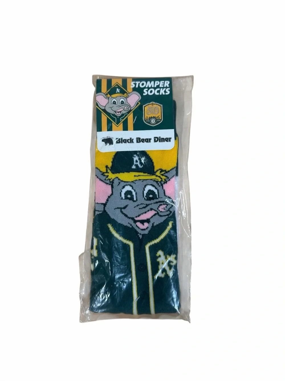 New Oakland Athletics Black Bear Diner Stomper Socks